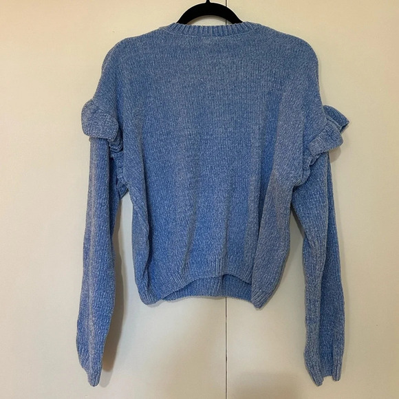 NWT Buffalo David Bitton Women’s Crewneck Ruffle Sweater Light Blue Size L - Picture 9 of 9